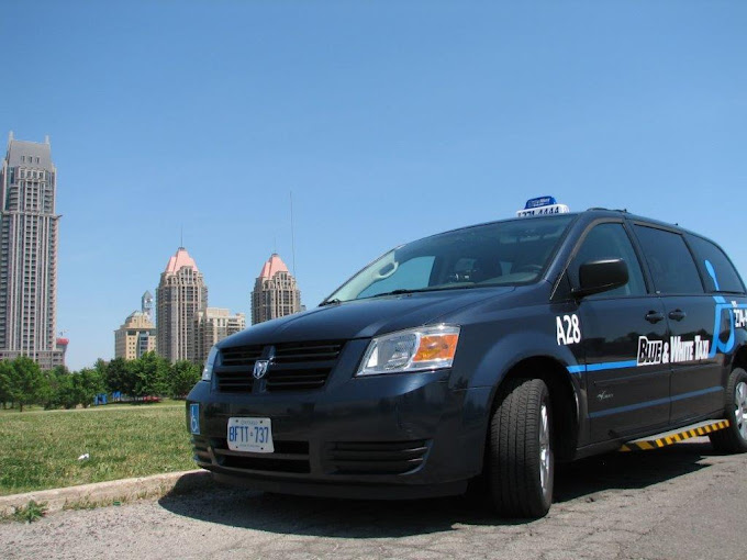 Blue & White Taxi